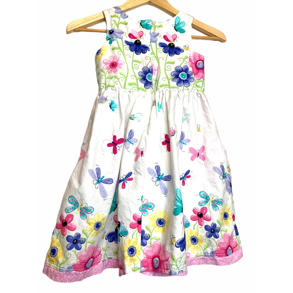 Custom Made Girls Floral Butterfly Dress - Picture 3 of 6